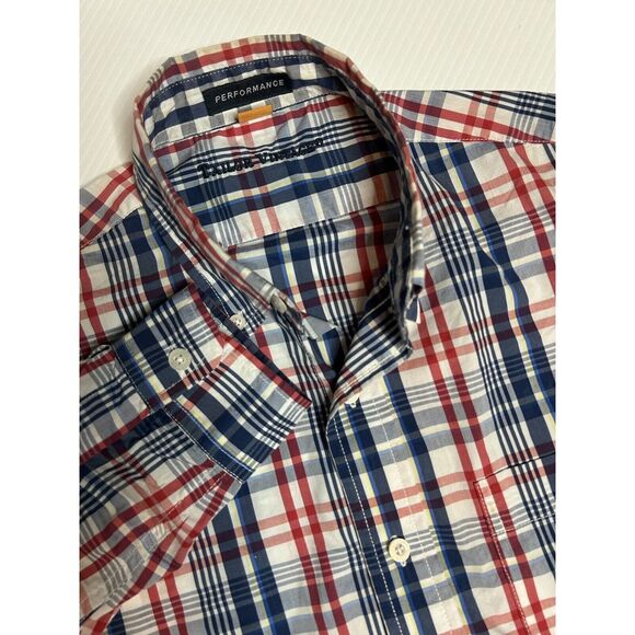 Tailor Vintage Other - Tailor Vintage Men's Performance Medium Red Blue Plaid Long Sleeve Button Down